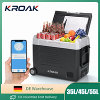 KROAK Portable Refrigerator 35L 45L 55L Dual Zone with Wheels & bluetooth 12V/24V 240V Car Compressor Cooler for Camping Travel