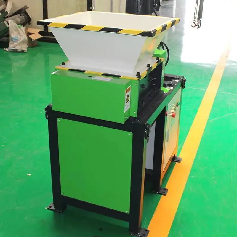 Easy to tear cans, plastic bottles, for  wires, industrial waste, small double shaft crusher