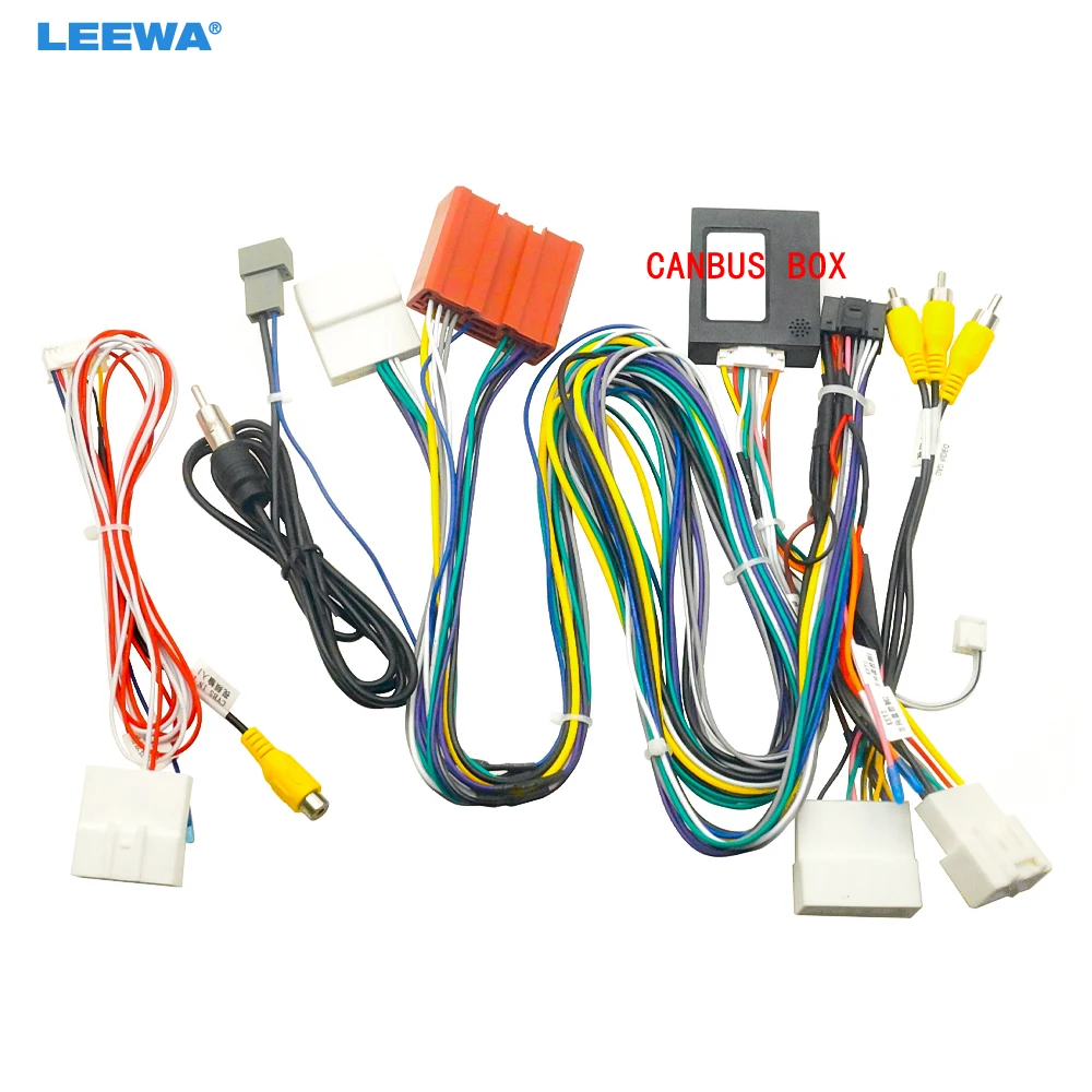 

LEEWA Car 16pin Audio Wiring Harness With Canbus Box For Mazda CX-5 2017 Aftermarket Stereo Installation Wire Adapter #CA7017