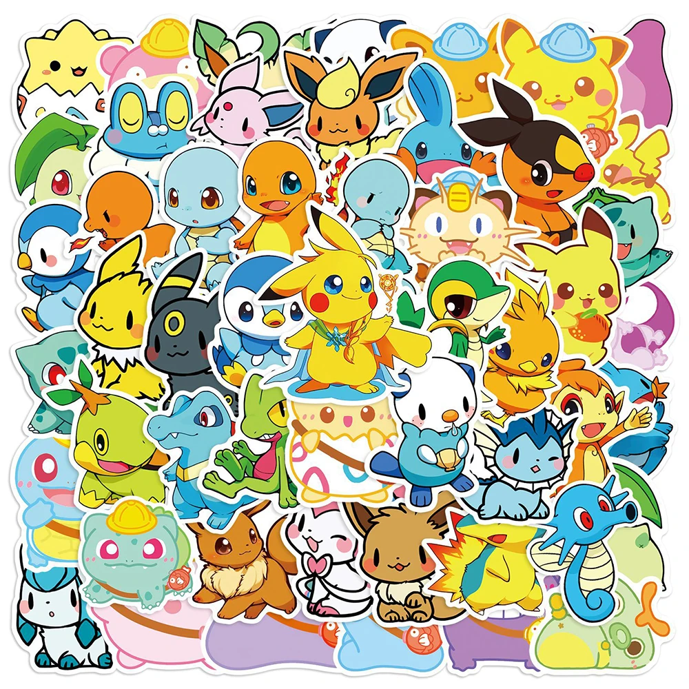 10/30/50PCS Cute Pokemon Anime Game Graffiti Stickers DIY Suitcase Fridge Phone Laptop Guitar Car Cartoon Joke Sitcker for Kid