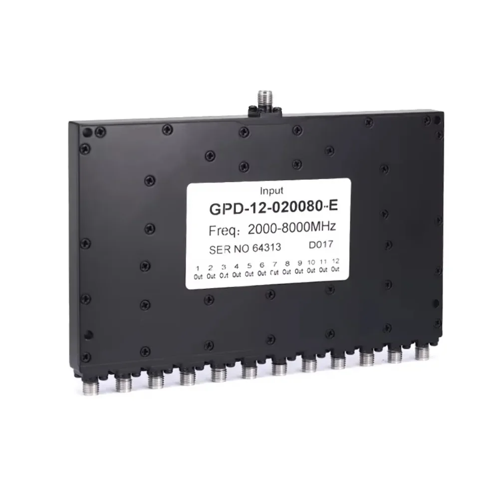 Telecom 2 GHz to 8 GHz 30 Watt 12-way SMA Power Divider