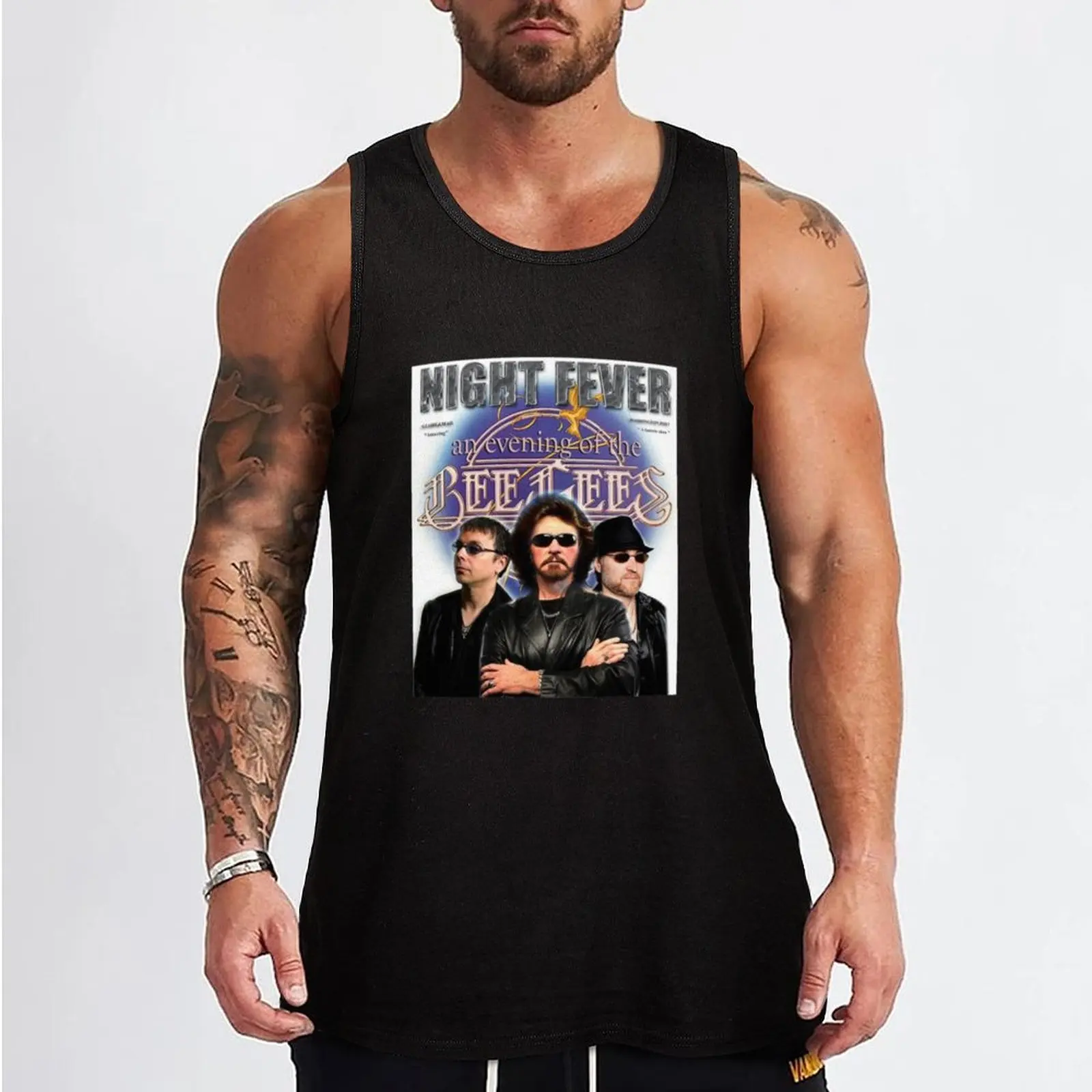 Graphic Design of Bee Gees Band - Night Fever Legend Music Tank Top gym t shirt men Men's cotton t-shirt t-shirts man