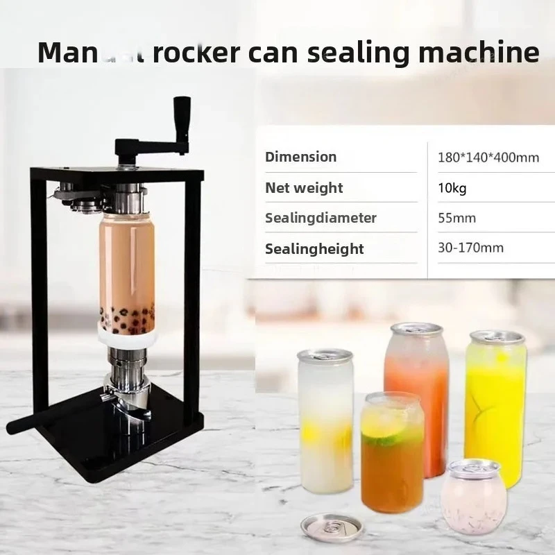 

Manual Can Sealer Commercial Packaging Machine for PET Milk Tea Cans Beverage & Cake