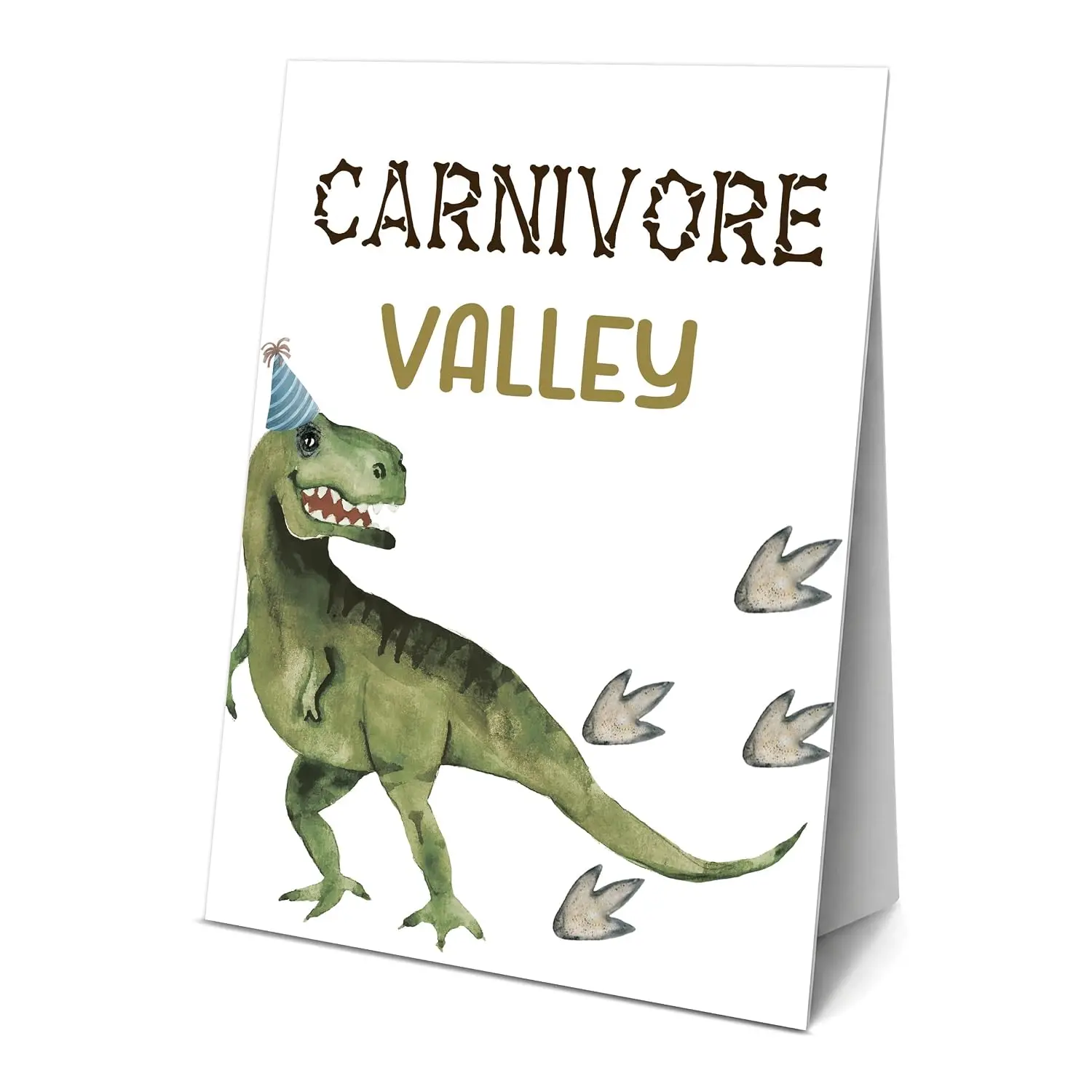Dinosaur Theme Party Sign 8x11 Inch with Stand Birthday Graduation Retirement Bachelorette Baby Shower Buffet Table Decoration