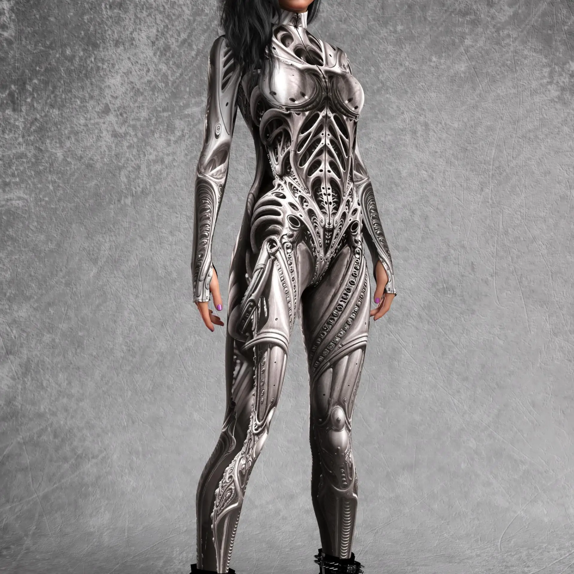 Sexy Damen Psychedelischer Netz-Cosplay-Jumpsuit Horror Halloween Festival Party Bodysuit Karneval Bühnenauftritt Eng Anliegend – Detail 29