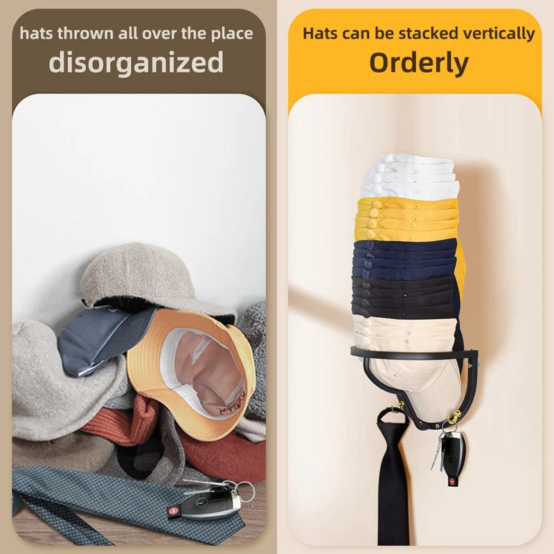 Hat Rack Baseball Cap Organizers Hat Holder Organizer For Wall,Wall Mounted Or Adhesive Hat Storage Rack Can Hold