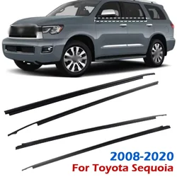 4pcs Car Door Window Glass Sealing Weather Strip for Toyota Sequoia 2008-2020