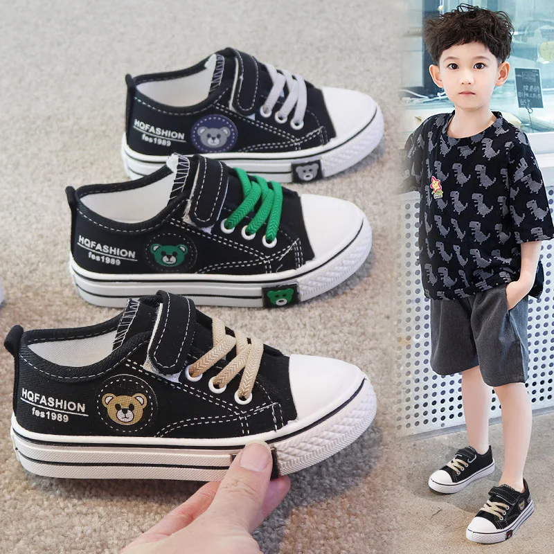 

2025 Boys Girls Fashion Board Shoes Kids Student on Casual Canvas Shoes Children Soft Sole Non Slip Comfort Shoes
