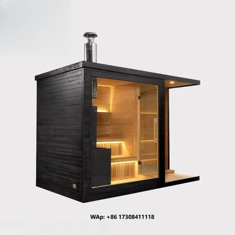 Customized Multifunctional Sauna for Modern Villas Integrated Pine Shower and Sauna with Computer Control Panel