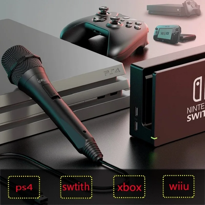 Microfono da gioco cablato IPEGA PG-9209 per console Switch/PS4/ONE/WII/WIIU con ingresso audio USB 2.0 PG-9209
