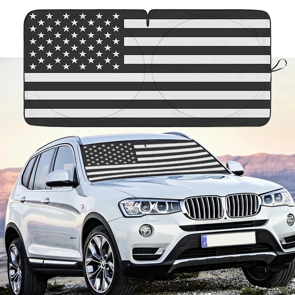 

Car Windshield Sunshade Window Sun Visor Sunshine Cover USA Flag Logo Emblem Sunscreen Shade Parasol Coche Protector Blind Block