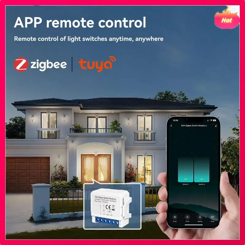AD-Tuya Zigbee 3.0 قطاع دارة حريق واحد تحكم في اتجاهين يدعم التحكم الصوتي لتقوم بها بنفسك أتمتة المنزل 2 عصابة
