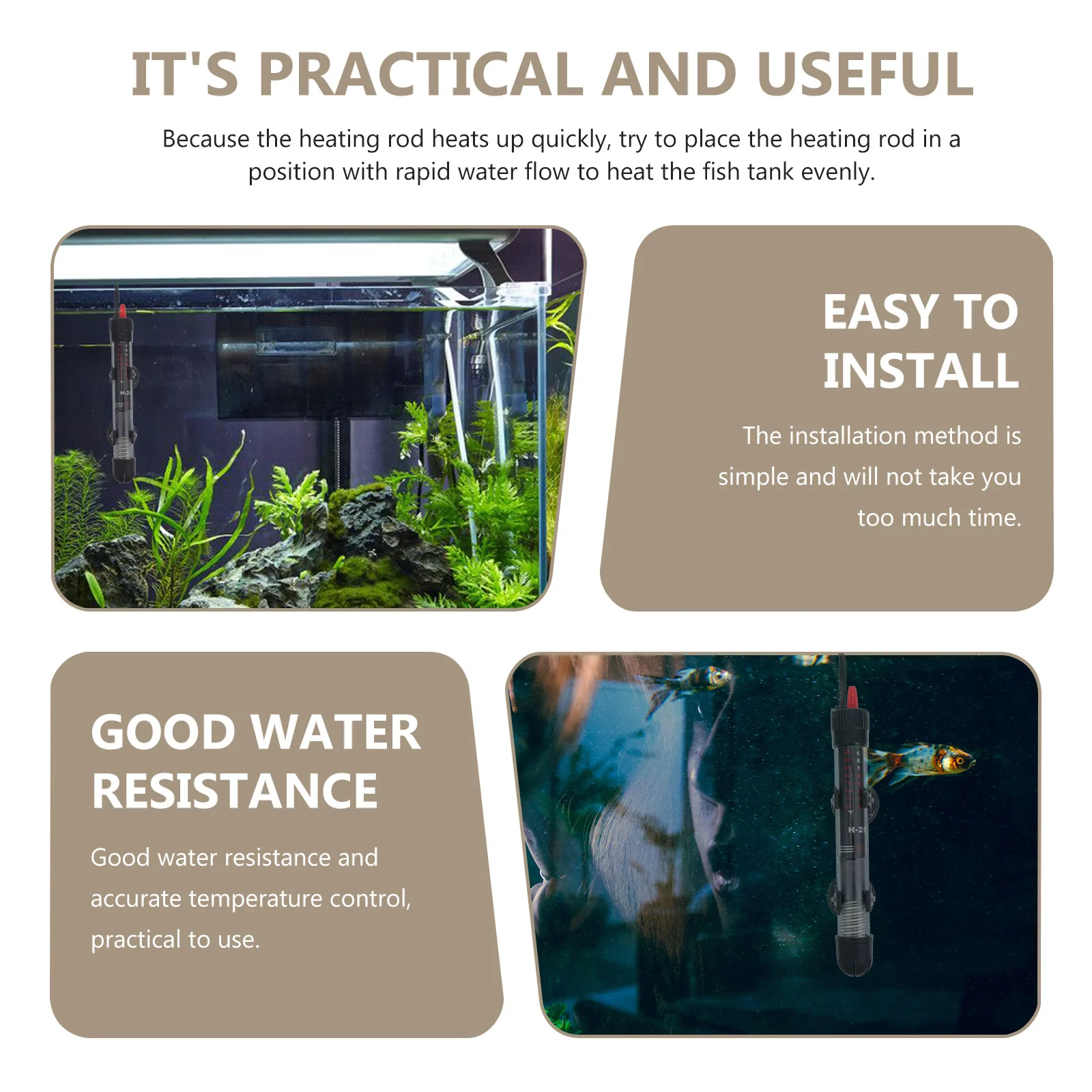 

Thoughtful Gift Aquarium Heater Eu Plug Easy to Install Glass Heating Rod for Friends and Family Fish Tank Heater