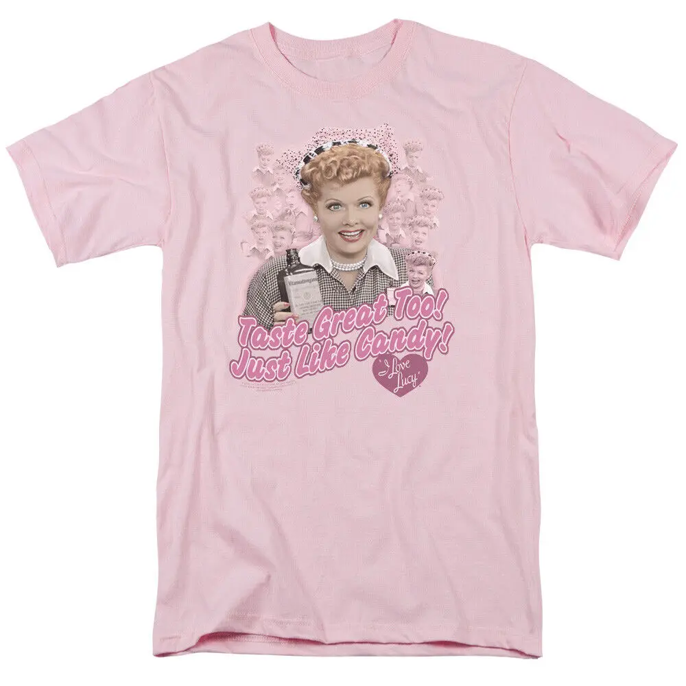 I Love Lucy Tastes Like Candy T Shirt Mens Licensed Classic TV Show Light Pink