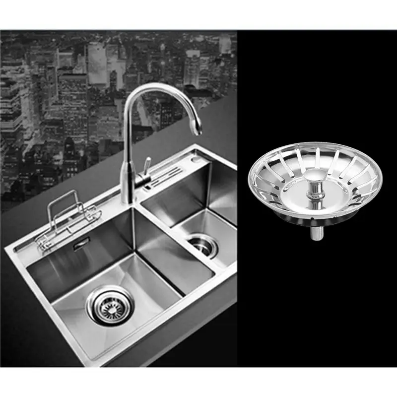 6X Diameter 78MM Stainless Steel Kitchen Sink Strainer Stopper Waste Plug Sink Filter