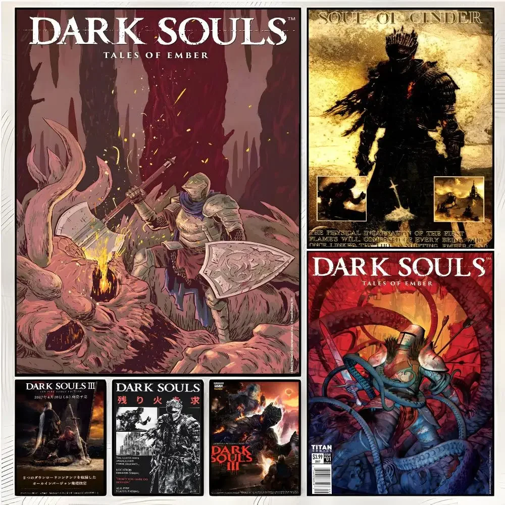 Game Punishing Action Dark Souls Painting Calligraphy Canvas Wall Art Mural Living Room Canvas Decor Gifts