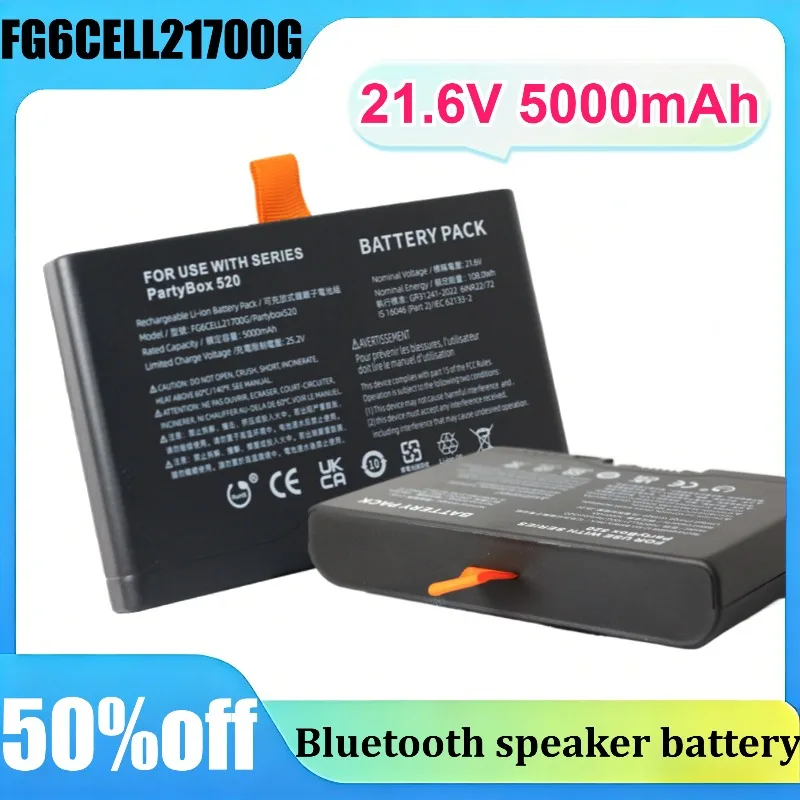 

FG6CELL21700G for JBL PartyBox Stage 520 720 Boombox 4 with TYPE‑C 21.6V 5000mAh Speaker Battery