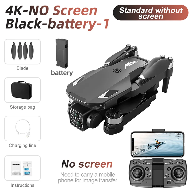 Lenovo M10 Rc 4K Drone 8K Profesional HD Dual Camera Met Scherm FPV WIFI Borstelloze Motor Obstakel vermijden Quadcopter Speelgoed