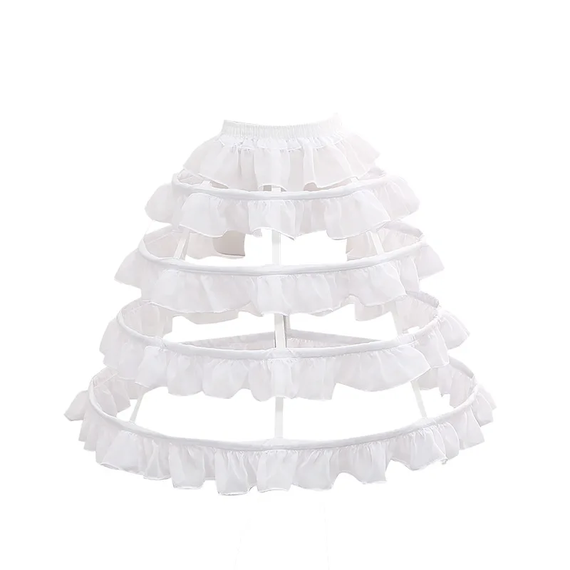 Cage de soutien Lolita à 4 couches, os de poisson, soutien Crinoline en forme de cloche, robe trapèze à volants