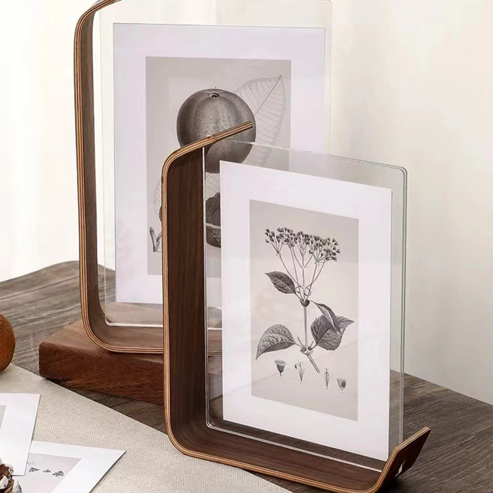 Acrylic Wooden Phot Desktop Display Pictures Holder Acrylic Frame for Wedding Party Pictur
