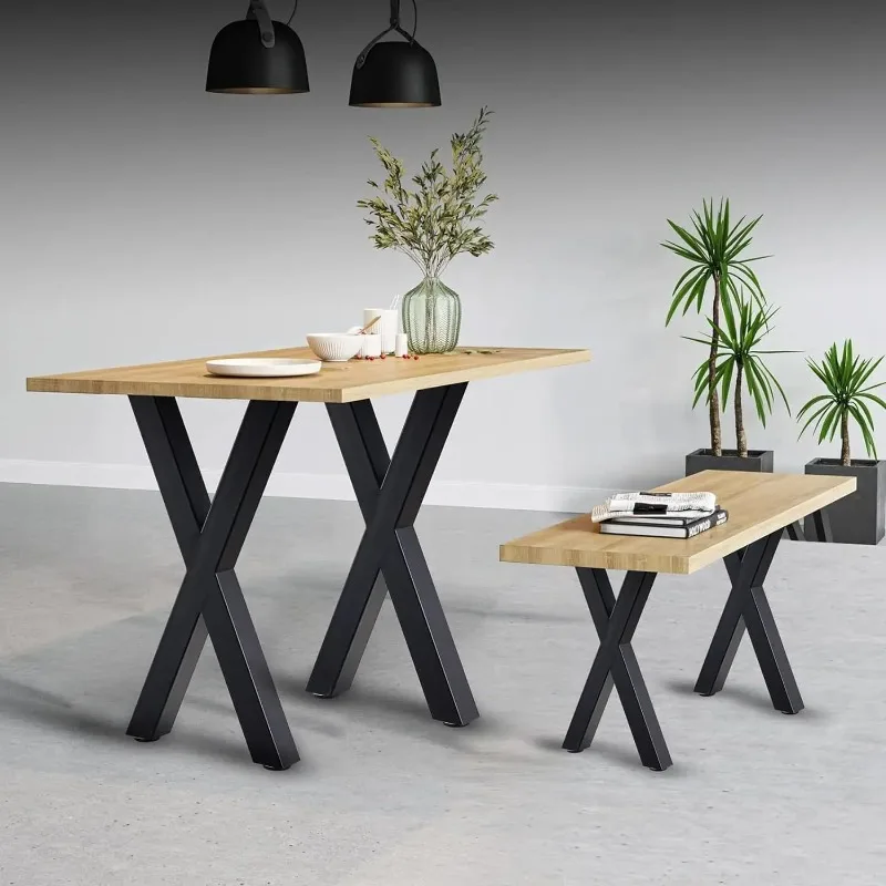 

Metal Table Legs for Desk Workbench Support Frame Industrial Style Coffee Table Base Sturdy Bar Footrest for Office Home