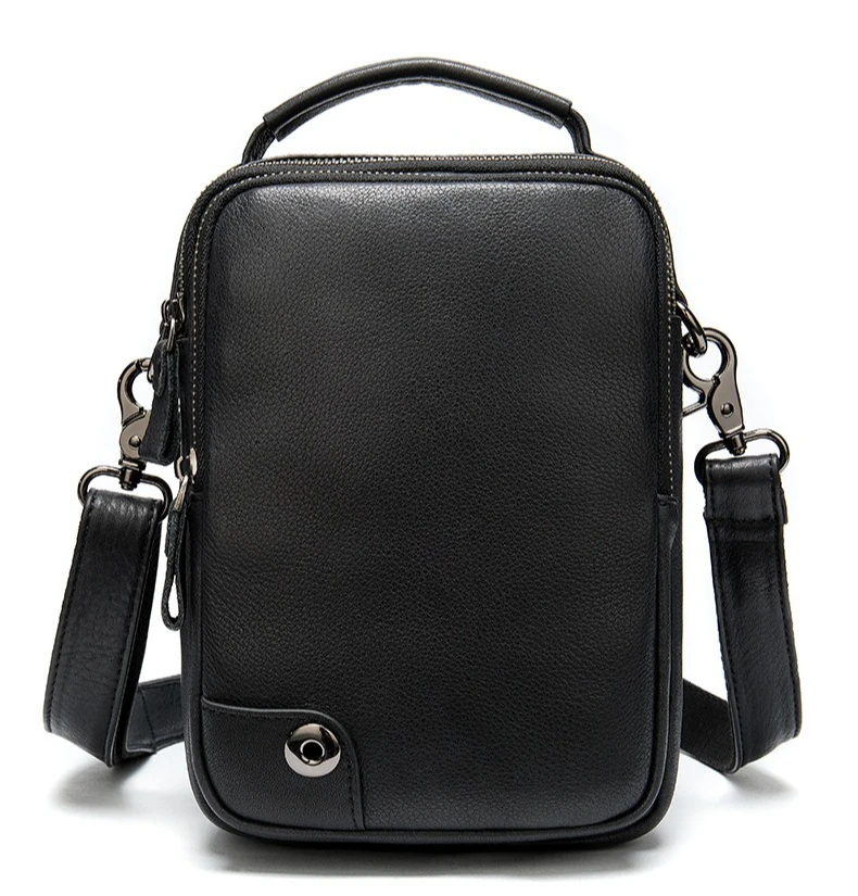 

Casual Genuine Leather Men Women Small Messenger Bag Real Cow Leather Shoulder Bags Crossbody Bags 7.9 iNCH IPAD Handbag