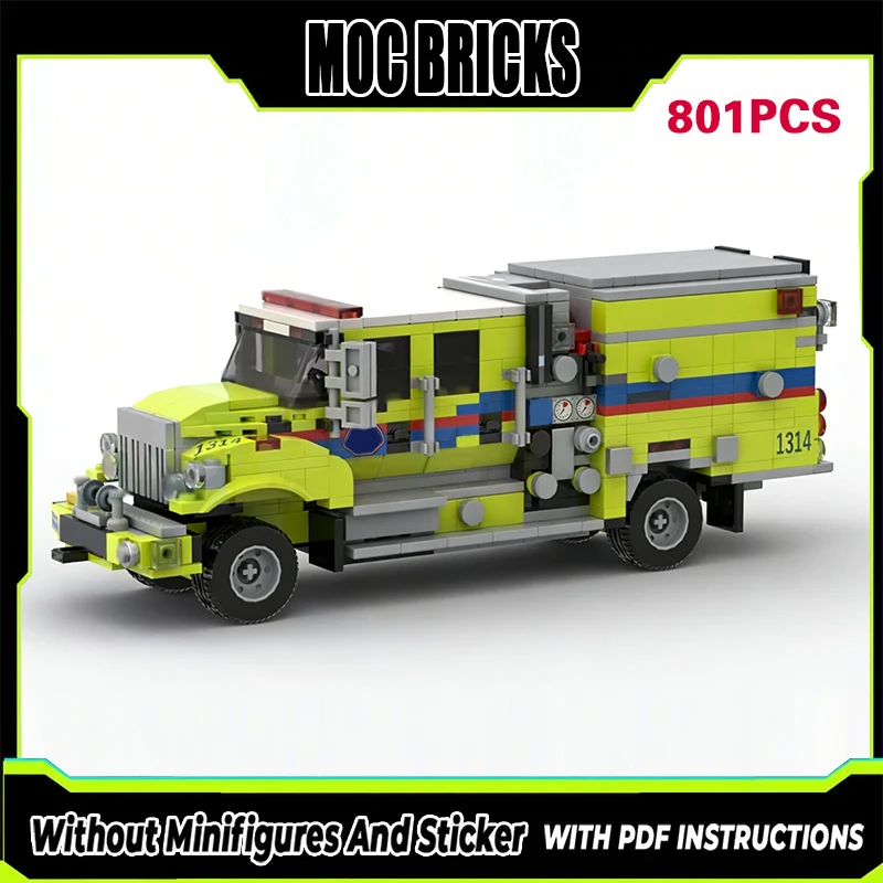 

City Rescue Vehicles Model MOC Building Bricks Wildland Fire Engine Modular Technology Gifts Holiday Assemble Children Toys Suit