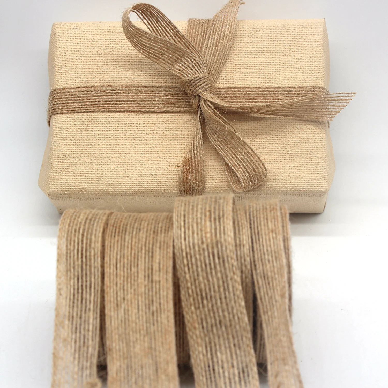 6mm-65mm Natural Jute Ribbon Bow Vintage Hemp Burlap Crafts DIY Fabric Gift Wrap Sewing Party Wedding Christmas Decortion