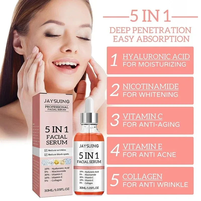 Hyaluronic Acid Wrinkle Removal Essence Niacinamide Improve Skin Quality Moisturizing and Blemishes 5-in-1 Facial Care Essence