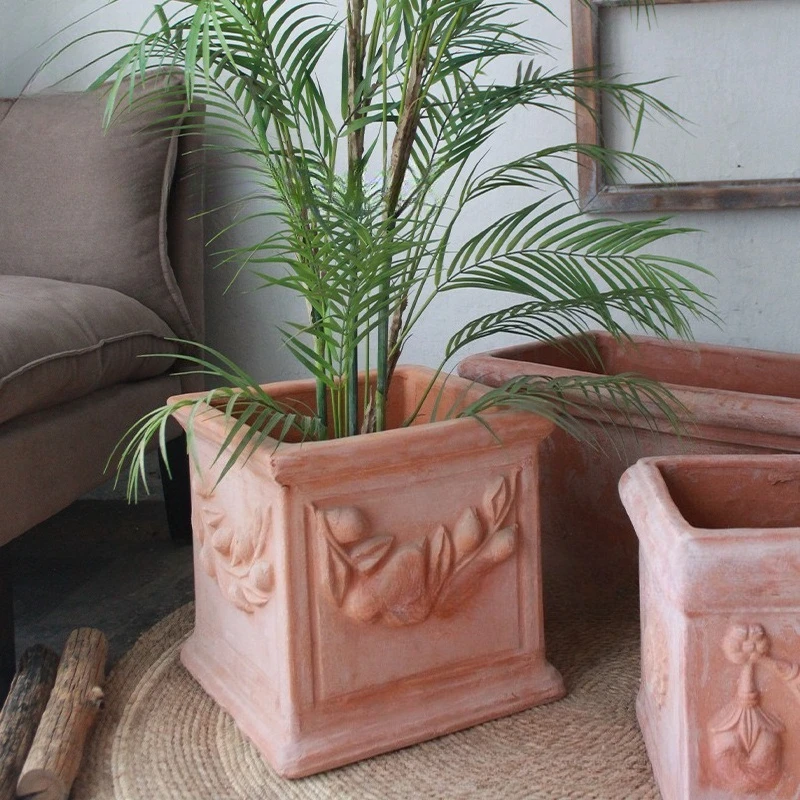 

Длинный квадратный красный горшок для выращивания овощей, цветочный ящик, маленький оливковый горшок, американский керамический горшок для внешней торговли