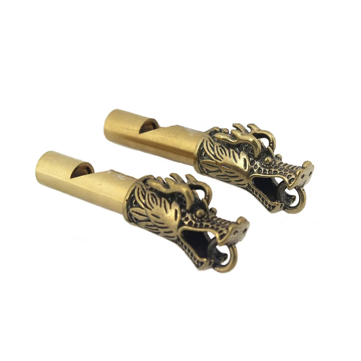 1piece Retro Brass Dragon Survival Whistle Key Chain Decoration Quality Pendant Referee Loud Whistle SOS Tool