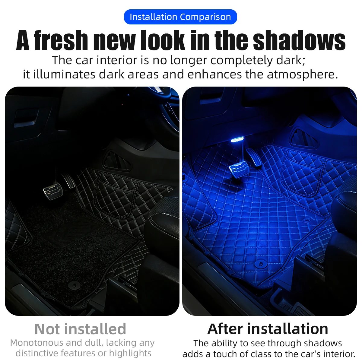 1pc Touch Sensor USB LED Interior light Car Ceiling Lamp Reading Light Rechargeable White Car Roof Interior Door Decorations