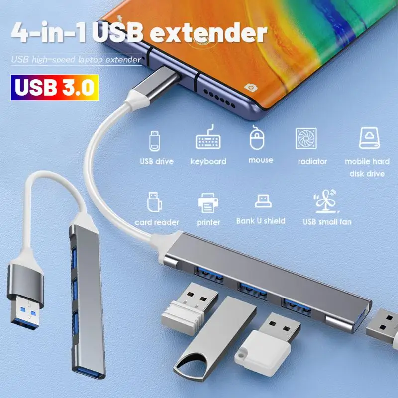 USB C HUB 3.0 Type C 3.1 4 Port Multi Splitter Adapter OTG For Xiaomi Lenovo Macbook Pro 13 15 Air Pro PC Computer Accessories