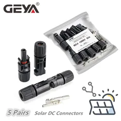 GEYA 5 Pairs Solar Connectors Connecting Solar Cable Waterproof PV Connectors Solar Panel Charger Tools 30A 45A 1000VDC 1500VDC