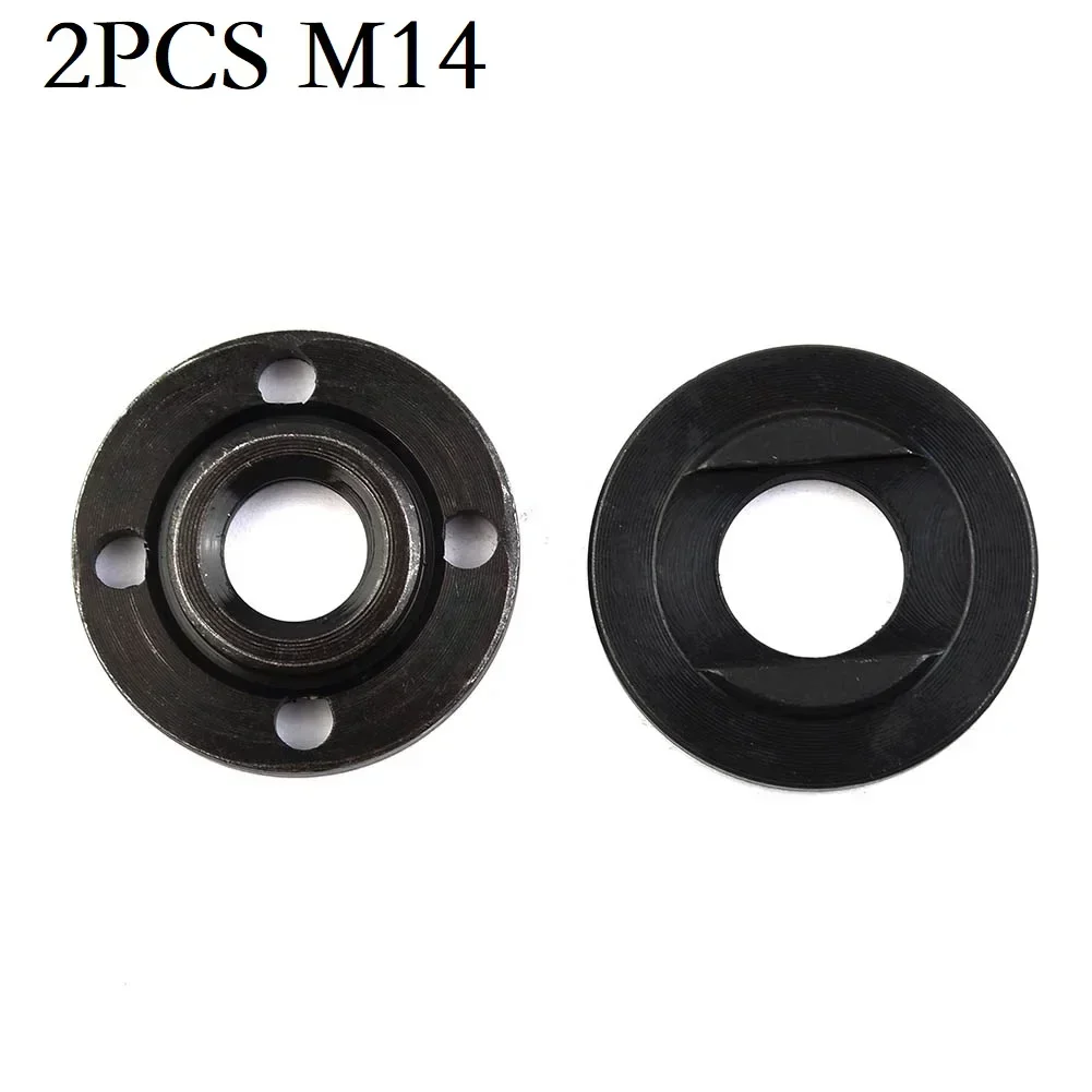 2pcs 40mm Diameter Flange Nut Set Tools Thread Replacement Inner Outer Nuts For 14mm Spindle Workshop Equipment