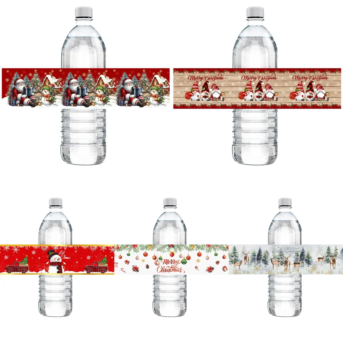 10 Stück Weihnachts-Wasserflaschenetiketten Aufkleber Weihnachts-Dekorationsaufkleber für Geschenke Weihnachtsdekoration 2025 Neujahr