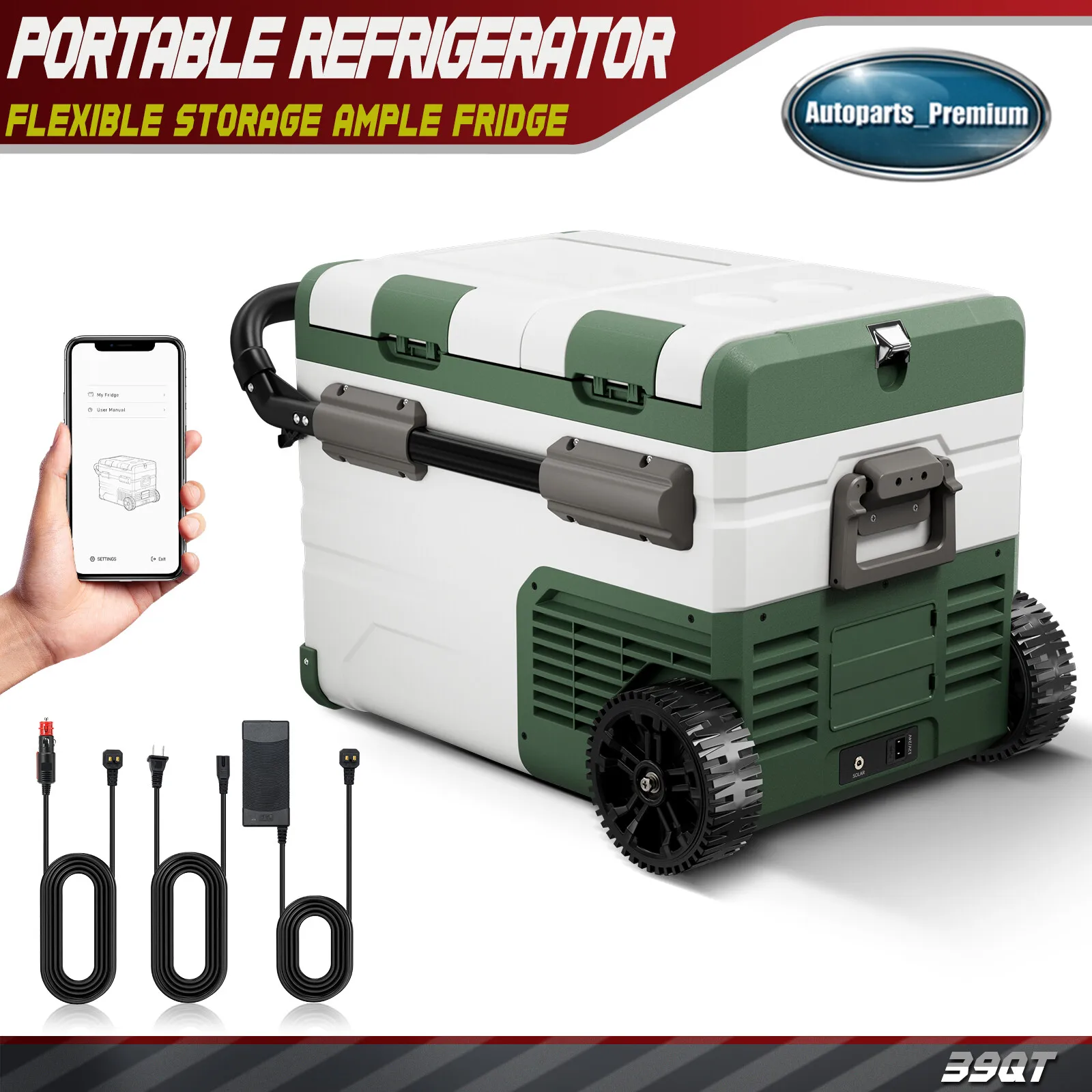 

39 Quarts Portable Car Fridge Cooler Refrigerator Freezer with APP Control 12V