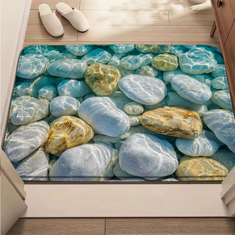

Коврик для ванной комнаты с пляжным и морским дизайном, впитывающий воду, декоративный, для туалета и душевой, машинная стирка