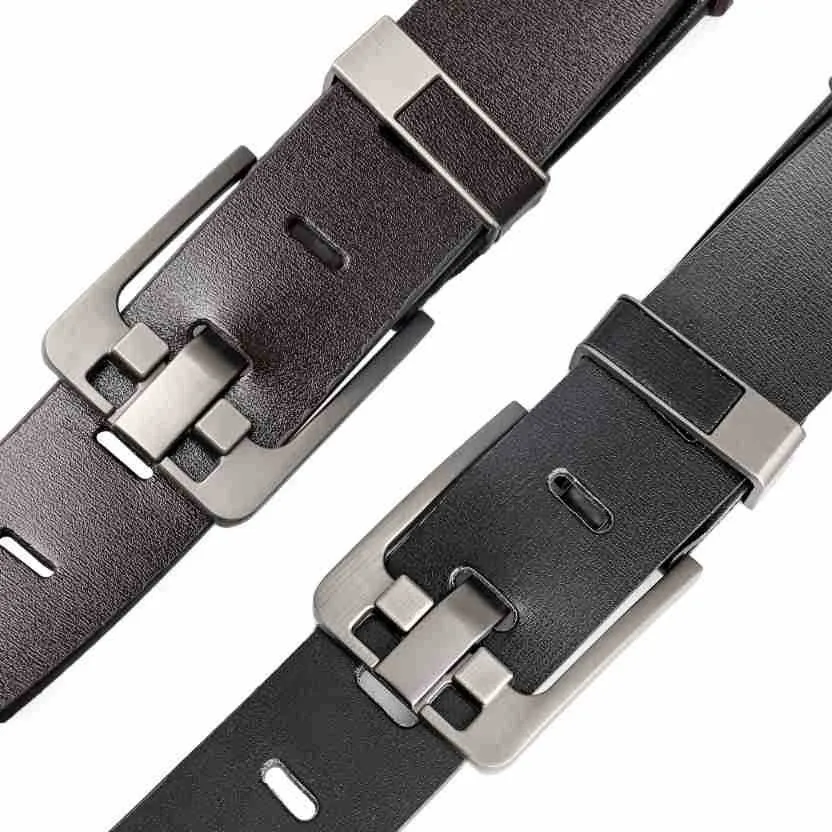 Herren-Gürtel mit Vintage-Dornschließe, lässiger Business-Gürtel aus PU-Leder, modischer und vielseitiger Gürtel für junge und mittelalte Männer. – Detail 16