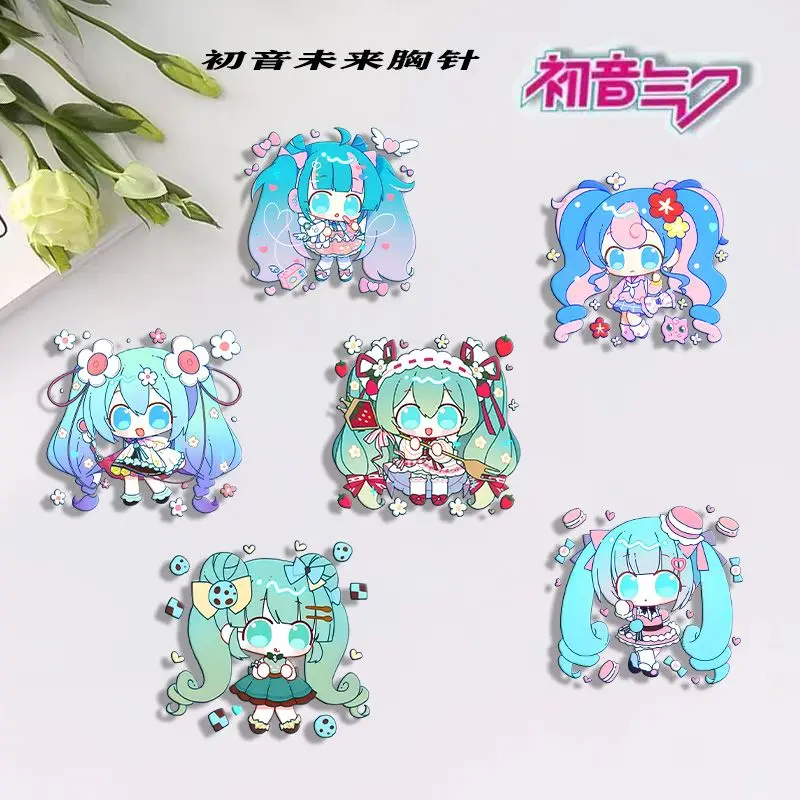 New Hatsune Miku creative anime kawaii peripheral Miku brooch badge cute cartoon clothes pencil bag pendant decoration wholesale