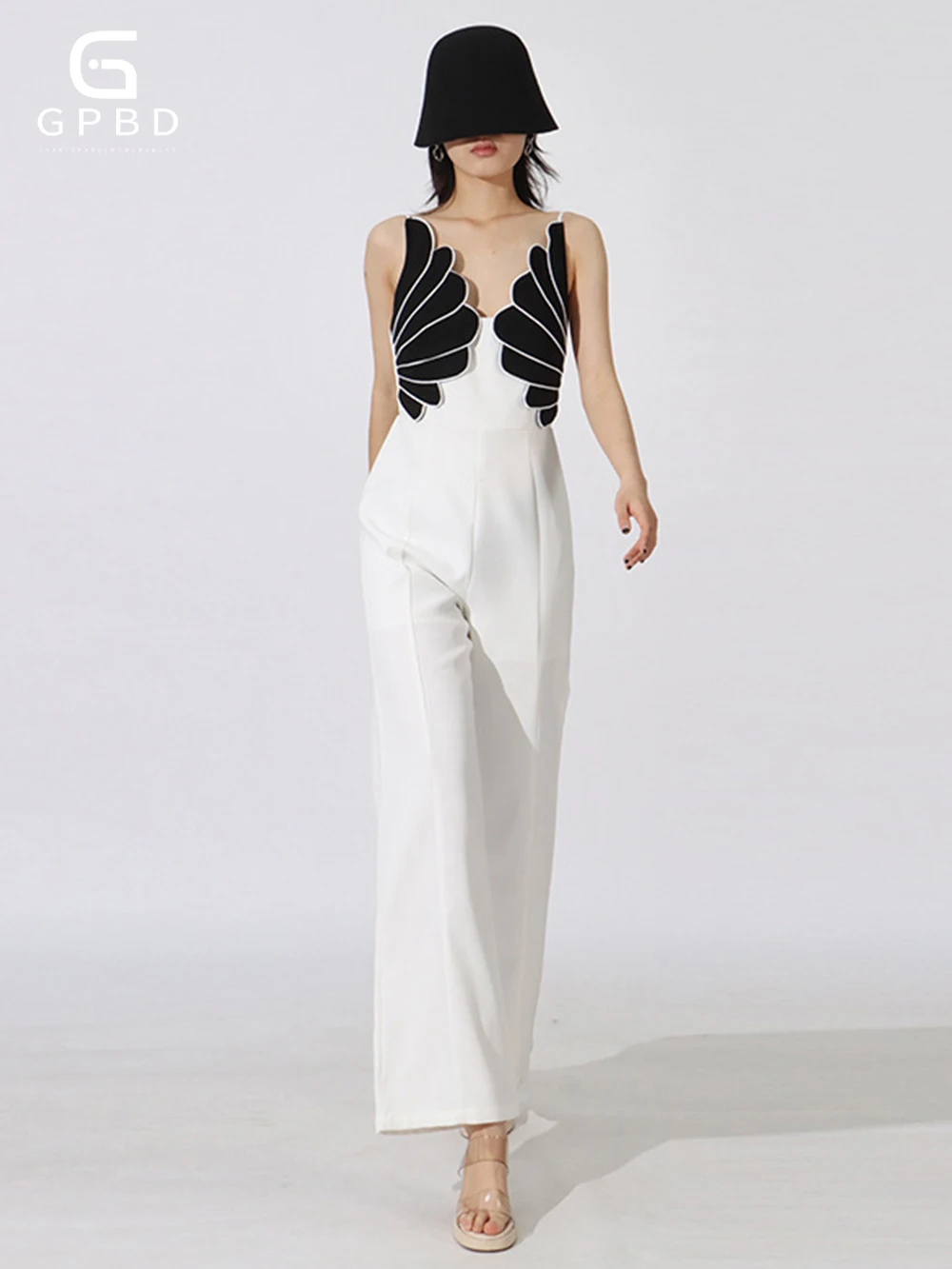 

2025 Women's Strapless Jumpsuit | High Waist Contrast Color Bodysuit | Sleeveless Slim Fit Summer Romper Streetwear