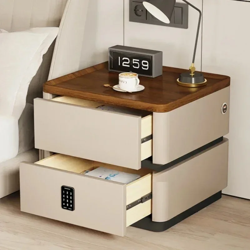 & Multifunctional High-end Smart Nightstands Light Luxury Storage Cabinet Italian Simple Bedside Table for Bedroom Home Furnitur