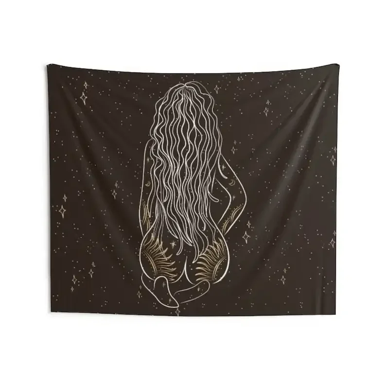 Goddess Tapestry Wall Art & Wall Décor Home Décor  Bathroom and Bedroom Décor Minimalist Art Print  Astrology Tapestry