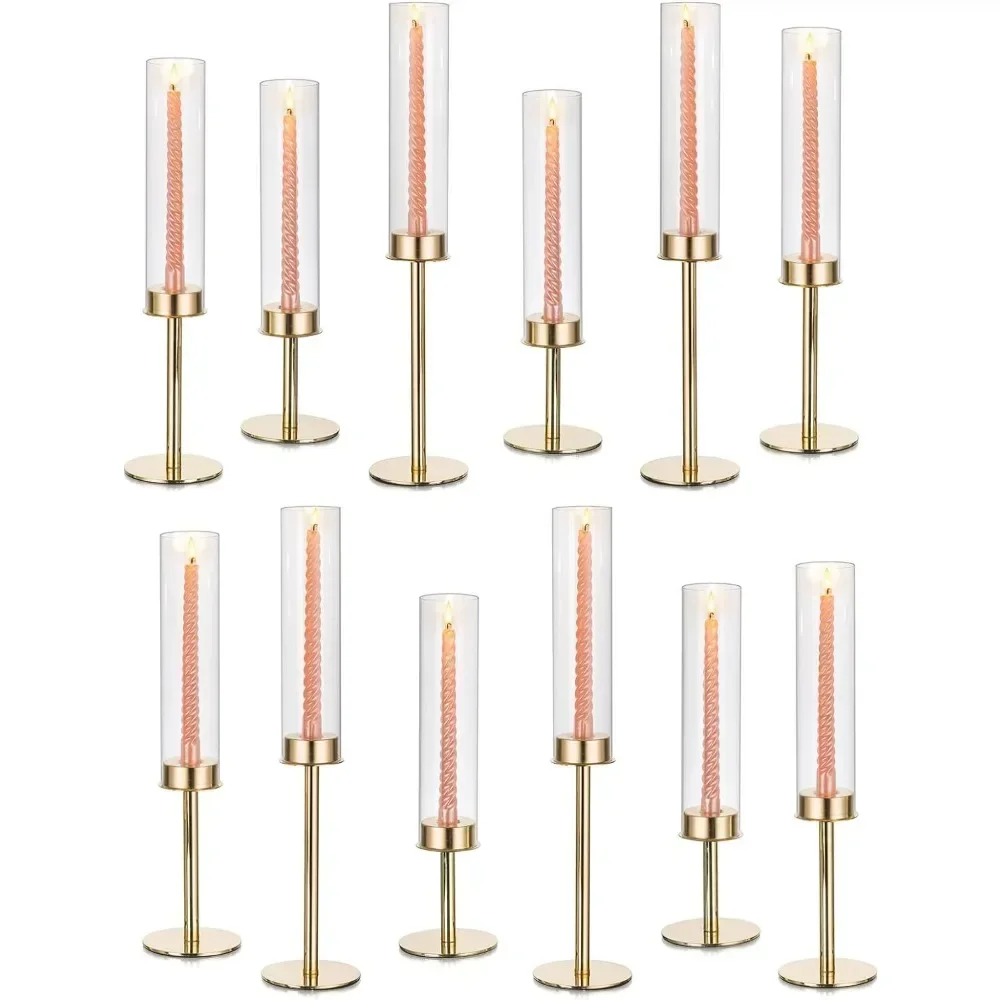 

Candlesticks for Candles Fireplace Candle Holder for Table Decoration Modern Candle Holder With Glass Chimney Centerpieces Home