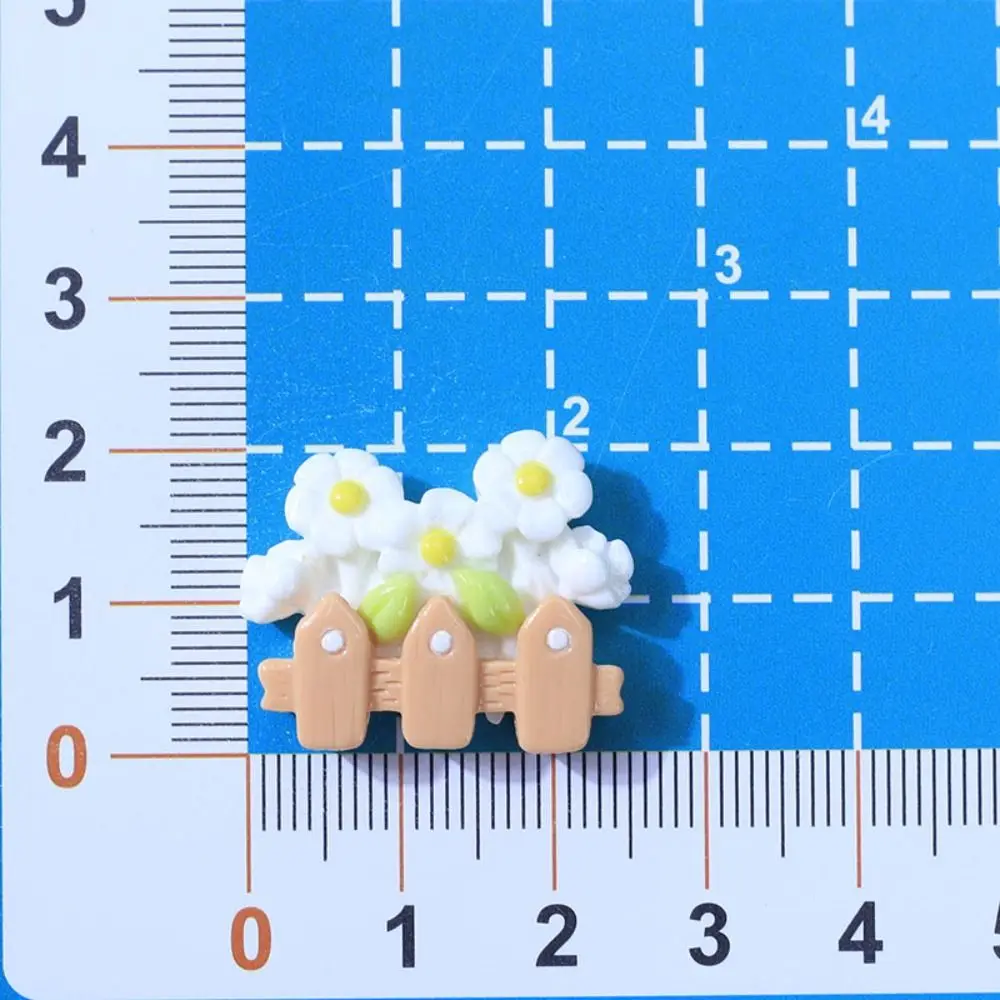 20pcs Flower Fence Resin Slime Charms Flatback Scrapbooking Phone Case Decor Cream Gel Cute for Croc Shoes Accessories Kids Toy