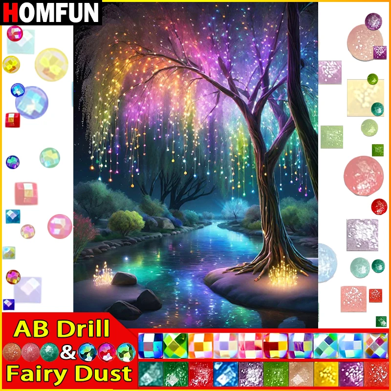 Homfun Fee Dust Ab Full Diamond Painting 