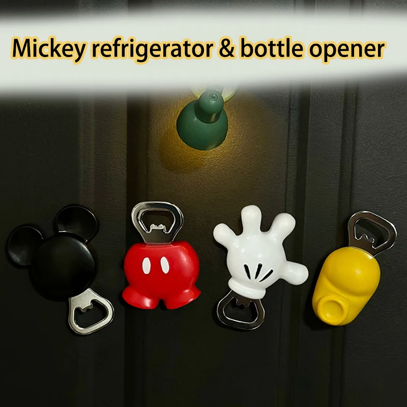 

Mickey Mouse Magnetic Bottle Opener Fridge Magnet for Beer Wine Kitchen Decor Cool Gadget Gift for Men Women Fans