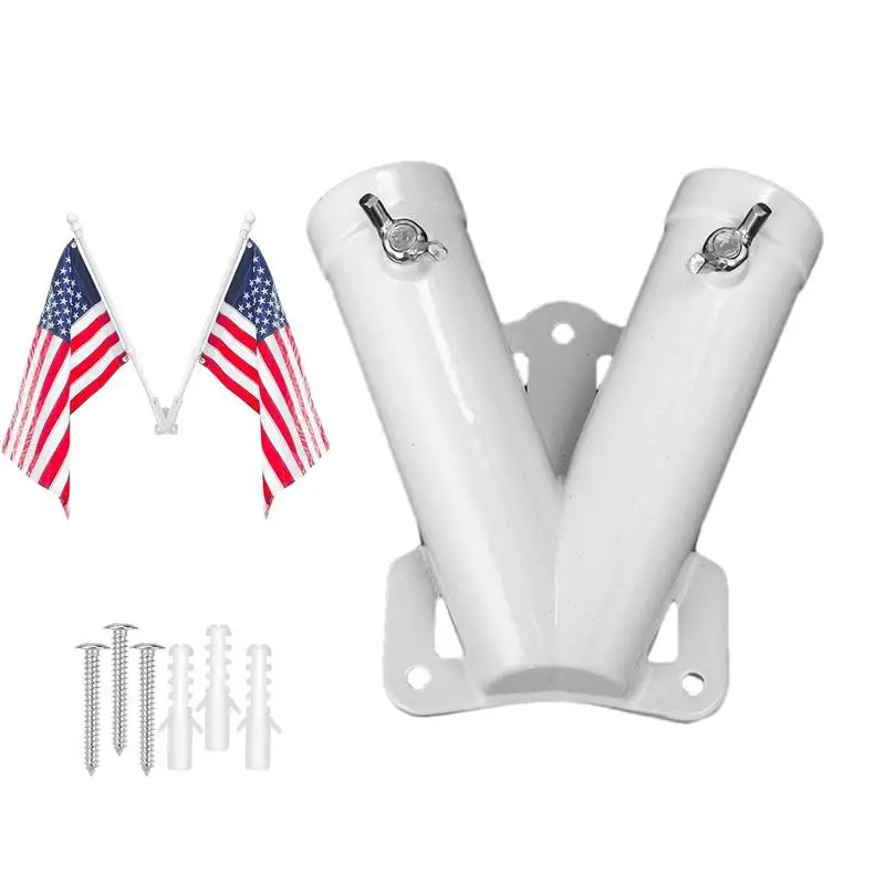 Portabandiera in metallo portabandiera con Design a doppio foro resistente all'acqua portabandiera in metallo resistente alla ruggine senza ruggine