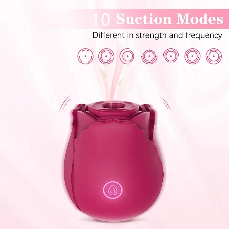 Red Rose Vagina Sucking Vibrator 10 Mode sucking modes G Spot Clitoral and sexy nipple Sucking Stimulator sex toys image 4