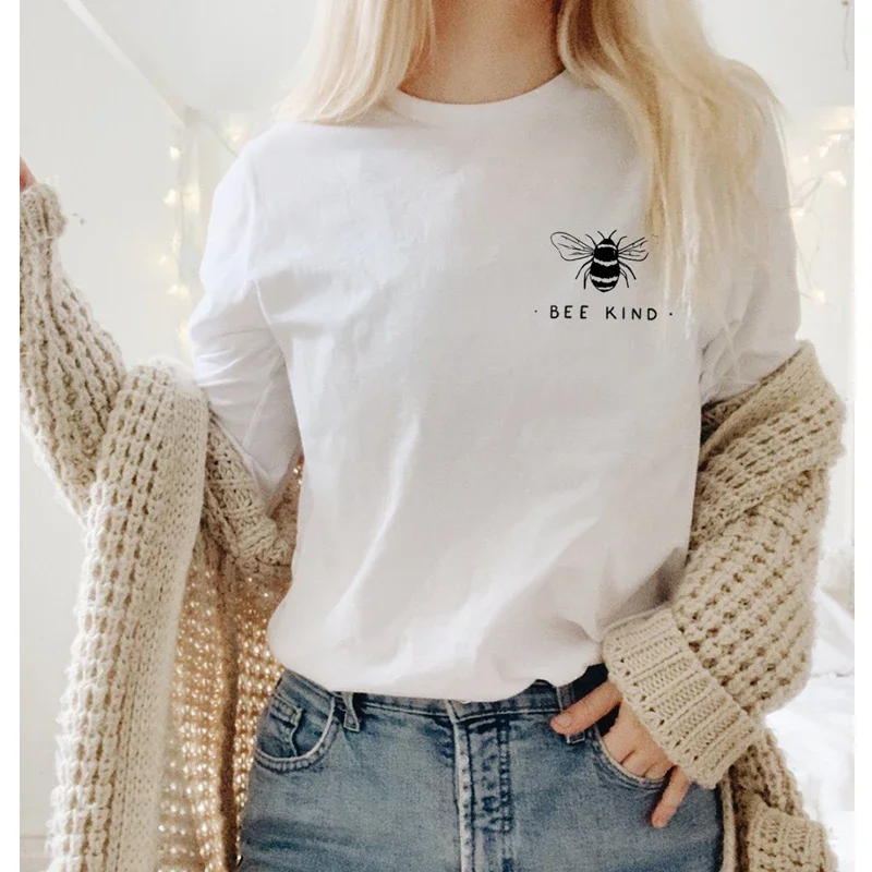 Camisolas gráficas unisex Bee Kind, Pulôver Crewneck Feminino, Inspirador, Religioso, Hoodies Cristãos, Vintage, Manga Comprida, Outono, Novo